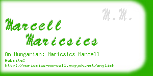 marcell maricsics business card